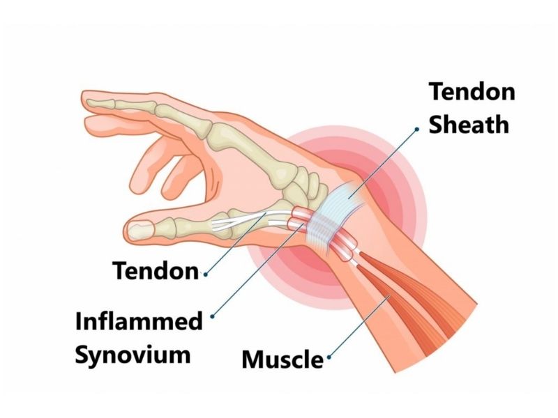 diagram of the hand showing what gamers thumb looks like
