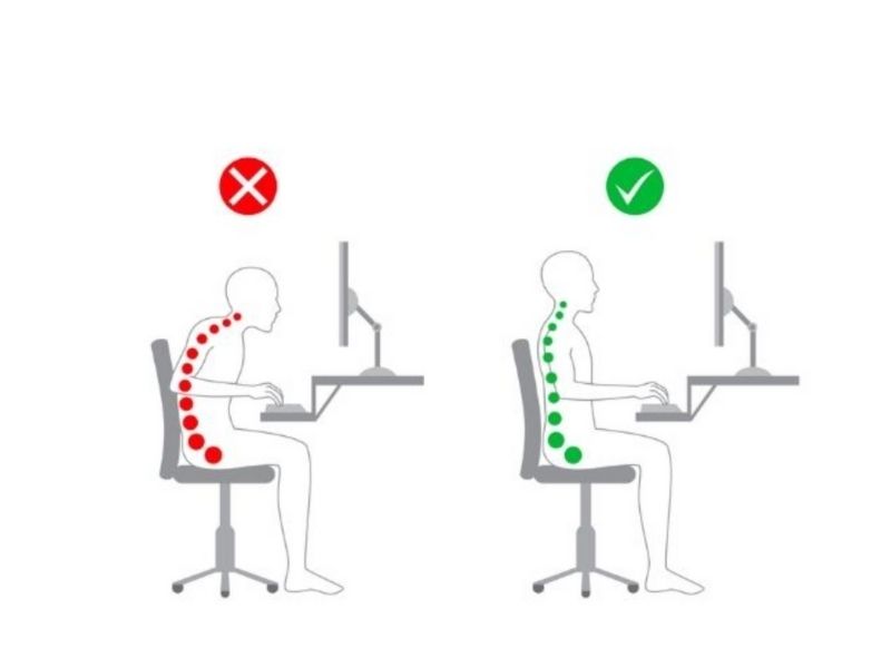 an image that demonstrates good posture while at the computer gaming