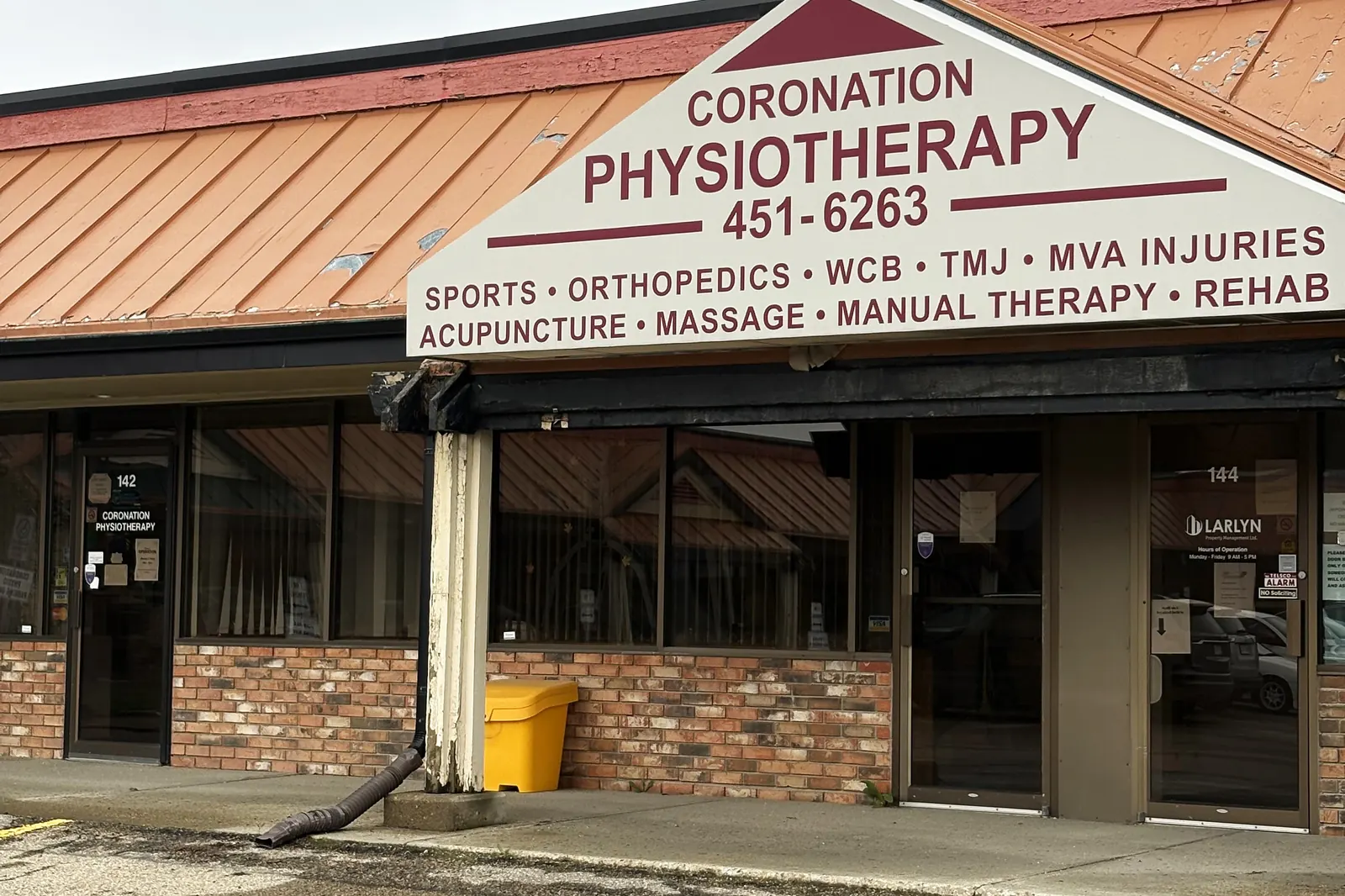 Side view of the Coronation Physiotherapy building