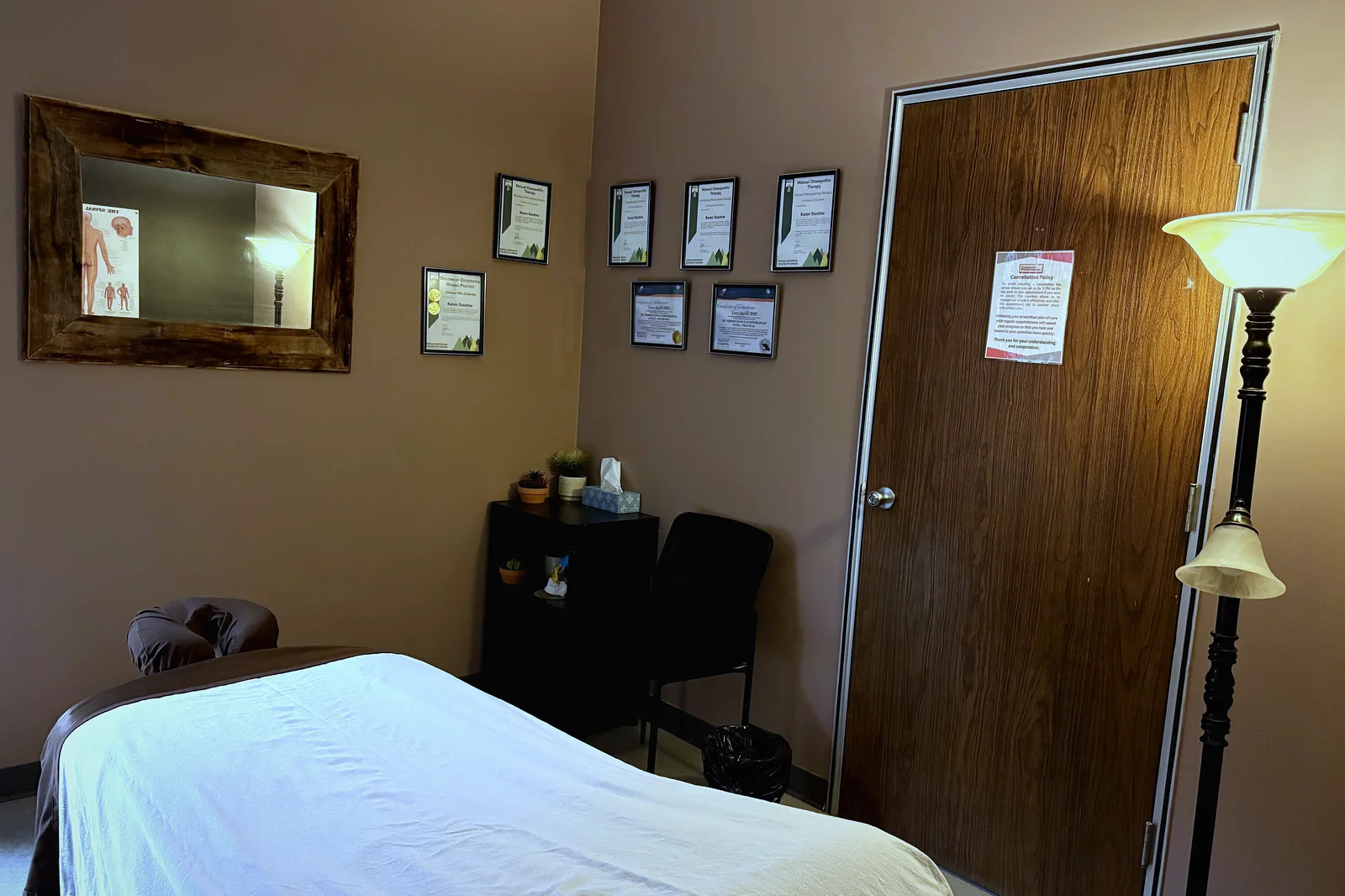 A private treatment room at the clinic