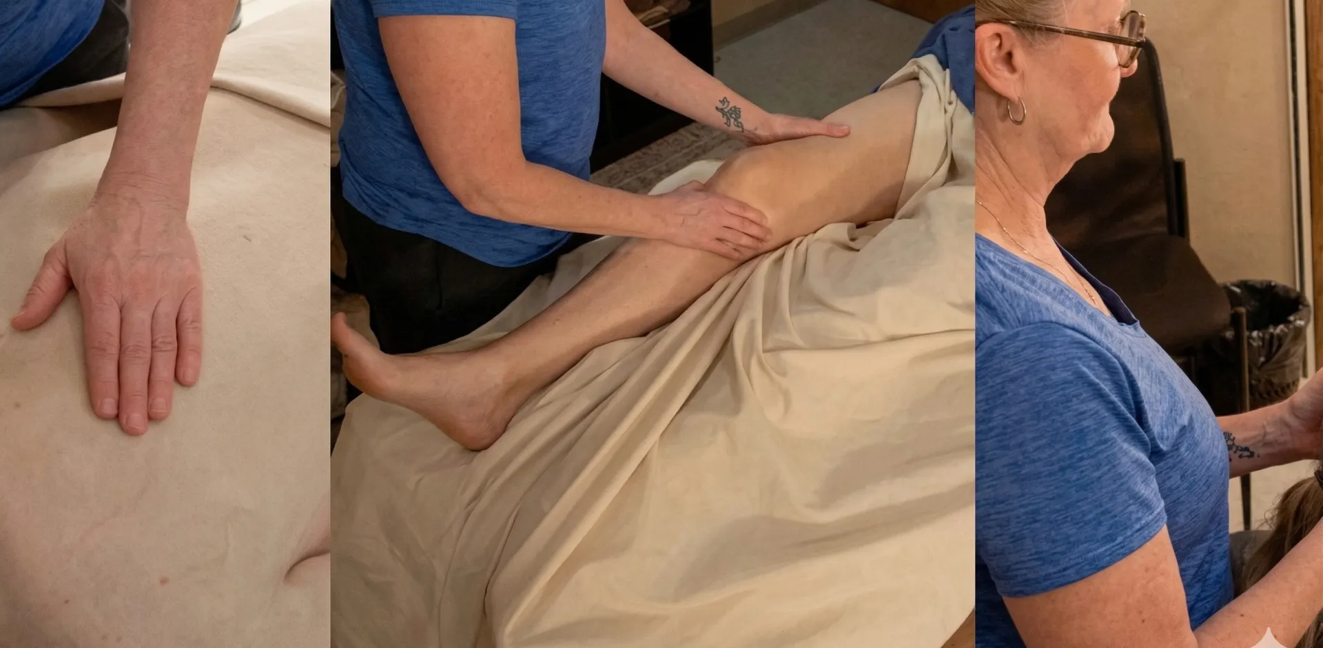 Registered massage therapist treating a client at Coronation Physiotherapy in Edmonton