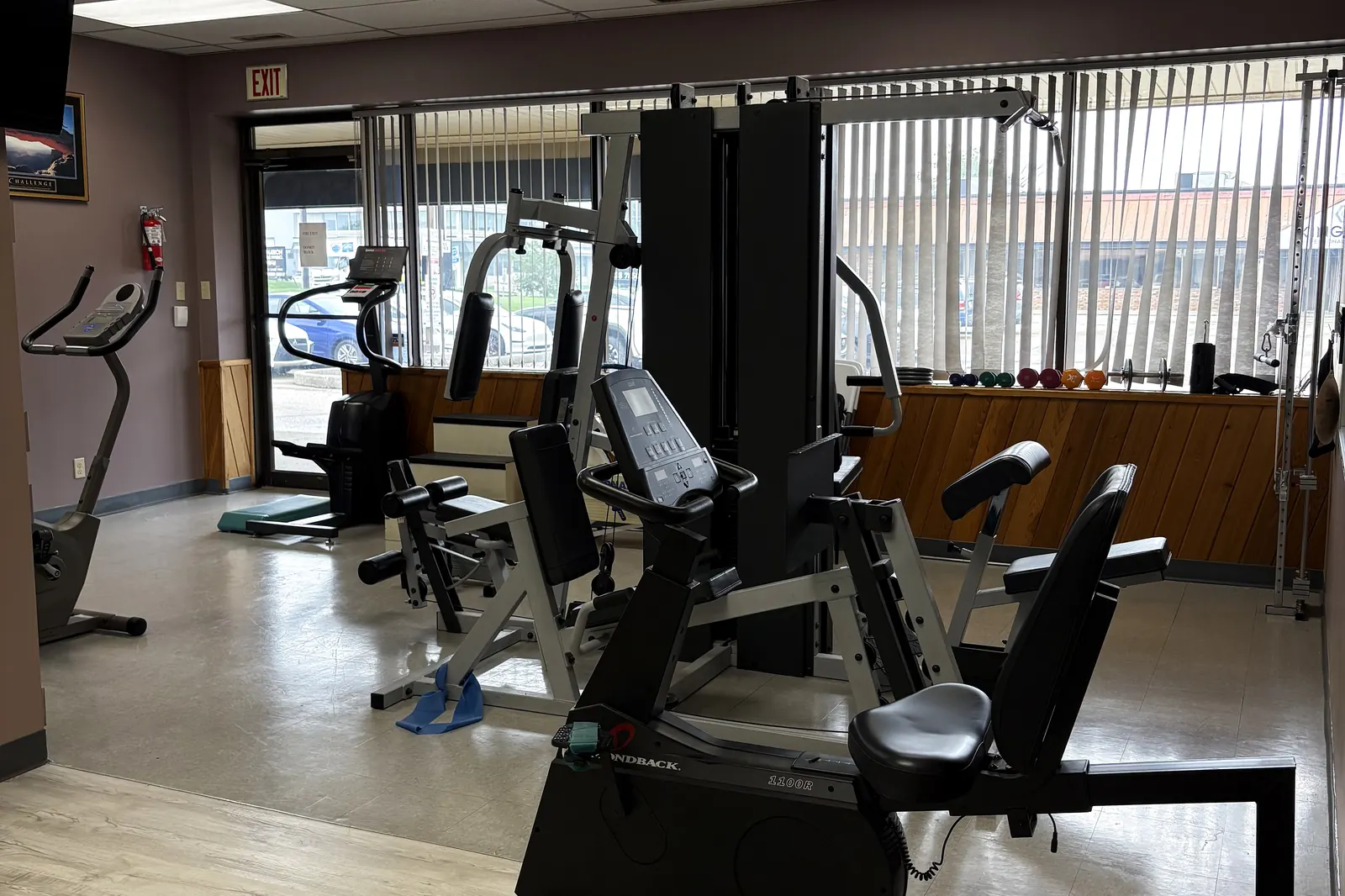 Cardio equipment in the rehabilitation gym
